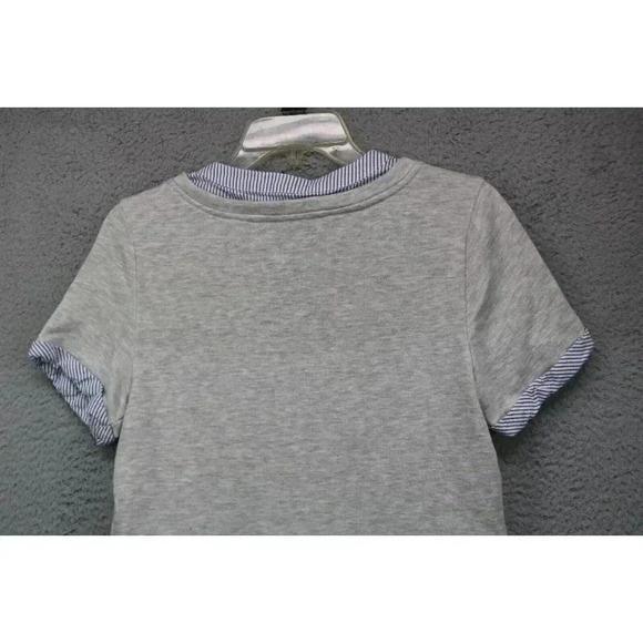 Anthropologie Women's Top-Size XS-Gray and White Stripes-Layered - Picture 8 of 8